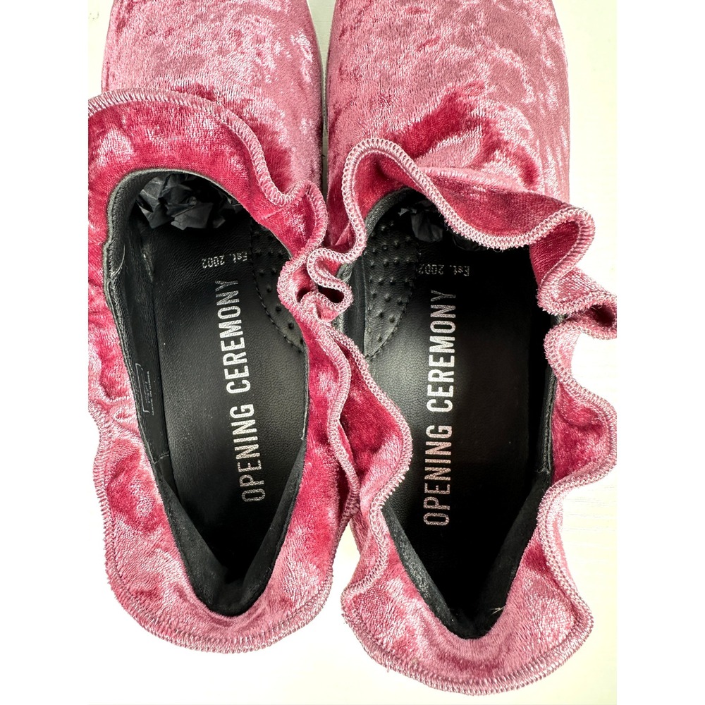 Opening Ceremony Didi velvet slip-on sneakers EUR 37 ash rose pink ruffled - Picture 3 of 9